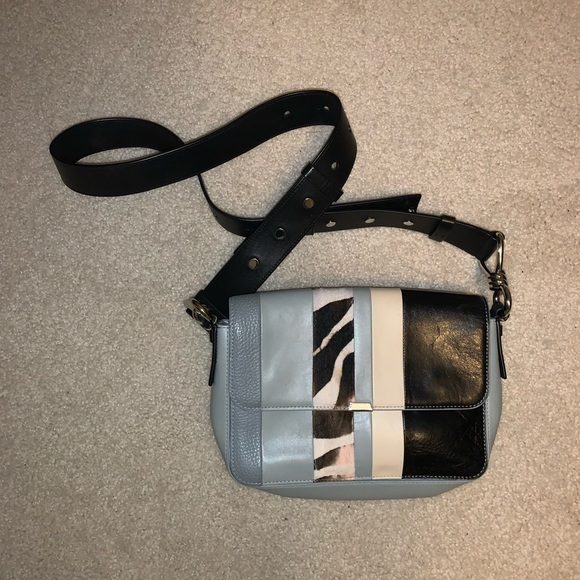 All Saints Handbags - Allsaints Leather Patchwork Grey/black/print Med size Crossbody adjustable purse